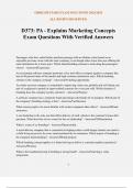 D373&colon; PA - Explains Marketing Concepts Exam Questions With Verified Answers