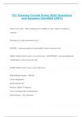 TCI Training Cornell Exam 2025  Questions and Answers &lpar;Verified 100&percnt;&rpar;