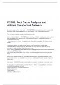 PS 201&colon; Root Cause Analyses and Actions Questions & Answers