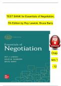 Test Bank For Essentials of Negotiation&comma; 7th Edition by Roy Lewicki&comma; Bruce Barry&vert; 978-1260399455&vert; All Chapters 1-12&vert; LATEST