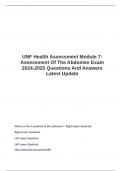UNF Health Assessment Module 7 Assessment Of The Abdomen Exam 2024-2025 Questions And Answers Latest Update
