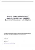 Nursing Assessment Chapter 11 Abdomen NCLEX Exam 2024-2025 Questions And Answers Latest Update