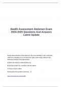 Health Assessment Abdomen Exam 2024-2025 Questions And Answers Latest Update