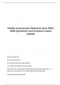 Health Assessment Abdomen Quiz 2024-2025 Questions And Answers Latest Update