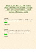 Exam 1&colon; NU160 &sol; NU 160 &lpar;Latest 2025 &sol; 2026&rpar; Mental Health Concepts &vert; End of Chapter Quizzes &vert; 100 &percnt; Correct &vert; Grade A - Galen