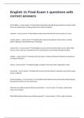 English 11 Final Exam 1 questions with correct answers