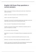 English 102 Exam Prep questions n correct answers