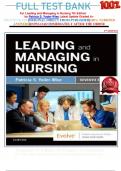                             FULL TEST BANK                          For Leading and Managing in Nursing 7th Edition by Patricia S&period; Yoder-Wise Latest Update Graded A&plus;    