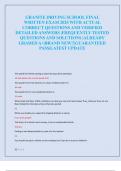 GRANITE DRIVING SCHOOL FINAL  WRITTEN EXAM 2025 WITH ACTUAL  CORRECT QUESTIONS AND VERIFIED  DETAILED ANSWERS &vert;FREQUENTLY TESTED  QUESTIONS AND SOLUTIONS &vert;ALREADY  GRADED A&plus;&vert;BRAND NEW&excl;&excl;&vert;GUARANTEED  PASS&vert;LATEST UPDATE