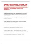 PHARMACOLOGY PENN FOSTER VETERINARY FINAL EXAM WITH COMPLETE QUESTIONS AND CORRECT VERIFIED ANSWERS &lpar;DETAILED ANSWERS&rpar; ALREADY GRADED A&plus; 100&percnt; GUARANTEED TO PASS CONCEPTS&excl;&excl;&excl;&period;