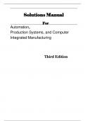 Solutions Manual For Automation&comma; For Production Systems&comma; and Computer Integrated Manufacturing Third Edition