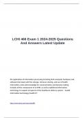 LCHI 466 Exam 1 2024-2025 Questions And Answers Latest Update