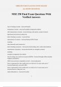 MSE 250 Final Exam Questions With Verified Answers