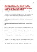WISCONSIN PERMIT TEST 1 WITH COMPLETE QUESTIONS AND CORRECT VERIFIED ANSWERS &lpar;DETAILED ANSWERS&rpar; ALREADY GRADED A&plus; 100&percnt; GUARANTEED TO PASS CONCEPTS&excl;&excl;&excl;