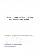 LCHI 466 - Exam 2 2024-2025 Questions And Answers Latest Update