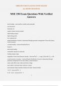 MSE 250 Exam Questions With Verified Answers