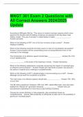 MNGT 361 Exam 2 Questions with All Correct Answers 2024&sol;2025 Update 
