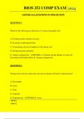 BIOS 252 COMP EXAM QUESTIONS AND ANSWERS 2025
