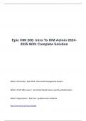 Epic HIM 200 Intro To HIM Admin 2024-2025 With Complete Solution