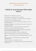NAB RCAL Exam Questions With Verified Answers