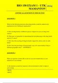 BIO 150 EXAM 1 - UTK MAMANTOV QUESTIONS AND ANSWERS 2025