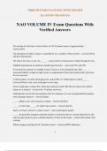 NAO VOLUME IV Exam Questions With Verified Answers