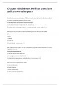 Chapter 48 Diabetes Mellitus questions well answered to pass