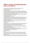 WEEK 3 Domain 6 Confidentiality Quiz exam set verified A&plus;