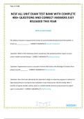 NCSF ALL UNIT EXAM TEST BANK WITH COMPLETE 400&plus; QUESTIONS AND CORRECT ANSWERS JUST RELEASED THIS YEAR