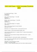  CSCI 240 Exam 1 With Complete Solutions 2024