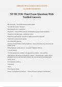 NUTR 3330&colon; Final Exam Questions With Verified Answers