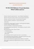 NUTR 3330 Midterm 2 Exam Questions With Verified Answers