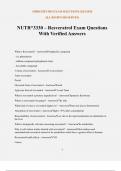 NUTR&ast;3330 &ndash; Resveratrol Exam Questions With Verified Answers