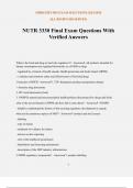 NUTR 3330 Final Exam Questions With Verified Answers