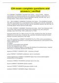 CIH exam complete questions and answers &vert; verified
