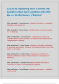 AQA GCSE Engineering Exam 1 Newest 2024  Complete Actual Exam Questions with 100&percnt;  Correct Verified Answers&sol; Rated A&plus;