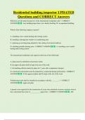 Residential building inspector UPDATED  Questions and CORRECT Answers