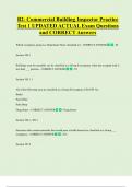 B2- Commercial Building Inspector Practice  Test 1 UPDATED ACTUAL Exam Questions  and CORRECT Answers