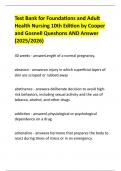 Test Bank for Foundations and Adult  Health Nursing 10th Edition by Cooper  and Gosnell Queshons AND Answer  &lpar;2025&sol;2026&rpar;