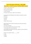 Texas Floriculture CDE Bank - 2022-2026 Questions&comma; all with Answers Verified 100&percnt; Correct