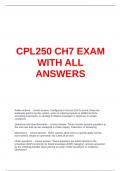 CPL250 CH7 EXAM WITH ALL ANSWERS