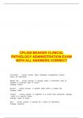 CPL250 BEAKER CLINICAL PATHOLOGY ADMINISTRATION EXAM WITH ALL ANSWERS