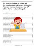 Test bank pharmacology for nursing care  Complete Questions and Answers with Detailed  Rationales Graded A&plus; Guaranteed Pass 12th   edition chapter-1-112complete-guide  lOMoARcPSD&vert;21007 614