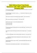 NAUI Nitrox Diver Final Exam Questions with 100&percnt; Verified Correct Answers 2025
