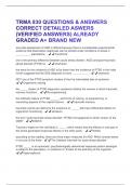 TRMA 830 QUESTIONS & ANSWERS CORRECT DETAILED ASWERS &lpar;VERIFIED ANSWERS&rpar; ALREADY GRADED A&plus; BRAND NEW