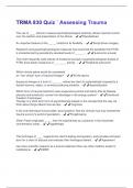 TRMA 830 Quiz &grave; Assessing Trauma Questions And Answers Rated A&plus; New Update Assured Satisfaction