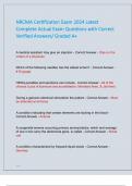 NRCMA CERTIFICATION EXAM LATEST 2024 ACTUAL EXAM&vert; COMPLETE EXAM QUESTIONS AND CORRECT ANSWERS &lpar;VERIFIED ANSWERS&rpar; ALREADY GRADED A&plus;&vert;&vert; NEW&excl;&excl;