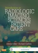  Test bank for Introduction to Radiologic & Imaging Sciences  & Patient Care 6th edition by Richard Carlton