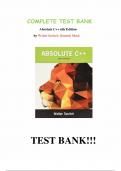 Test Bank for Absolute C&plus;&plus; 6th Edition &lpar;Savitch&comma; 2015&rpar;&comma; Chapter 1-20 &vert; All Chapters