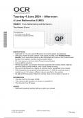 OCR A Level Mathematics B &lpar;MEI&rpar; H640&sol;01 JUNE 2024 QUESTION PAPER&colon; Pure Mathematics and Mechanics 